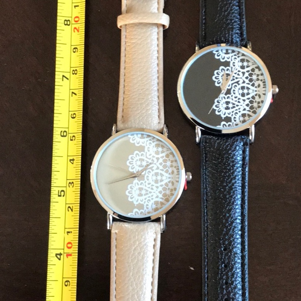 Geneva Watch tan with white Lace look on face